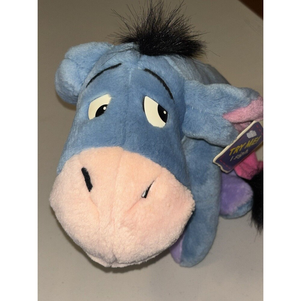 Vintage Disney Eeyore Sighing Stuffed Plush 1994 Mattel Tail Winnie the Pooh - Picture 8 of 8